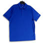 Mens Blue Dri-Fit Short Sleeve Side Slit Collared Polo Shirt Size X-Large image number 1