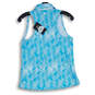 NWT Womens Blue Abstract Hydro-Dri Sleeveless Golf Blouse Top Size Small image number 2