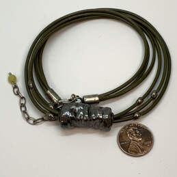 Designer Silpada 925 Sterling Silver Leather Cord Tube Pendant Necklace alternative image