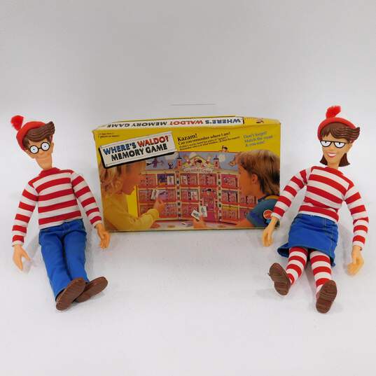 Vintage Where's Waldo Memory Game W/ Waldo & Wenda Dolls image number 1