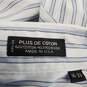 Christian Dior Monsieur Blue Striped Cotton Blend Button Up Shirt Men's Size 16-33 AUTHENTICATED image number 4