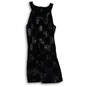 Womens Black Sleeveless Halter Neck Sequin Peplum Mini Dress Size Small image number 1
