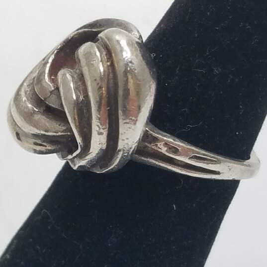 Sterling Silver Twisted Knott Modernist Sz 5.5 Ring 13.3g image number 3