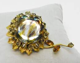 Vintage Art Sarah Coventry & Fashion Icy Rhinestone & Gold Tone Necklaces Flower Brooch & Hinged Bangle Bracelet 170.5g alternative image