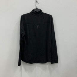 NWT Womens Black Gray Long Sleeve Quarter Zip Pullover T-Shirt Size XL alternative image