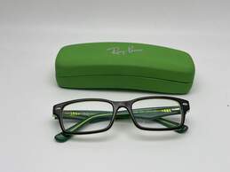 Authentic Unisex Kids RB1530 Black Green Rectangle Eyeglasses 0490604-D-02