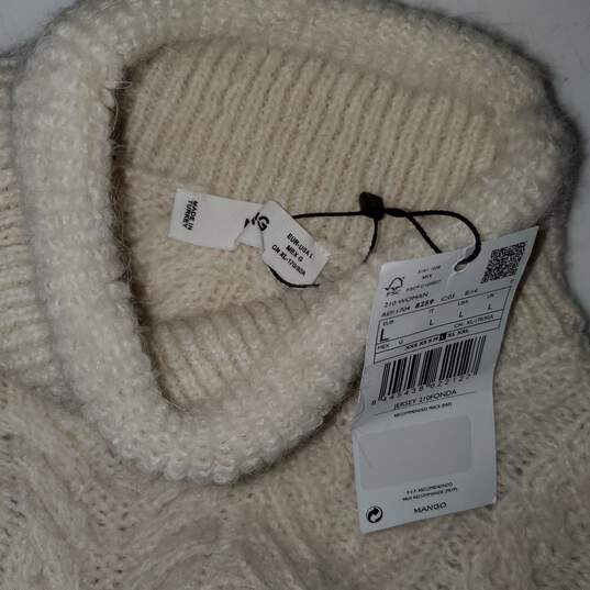MNG Jersey 210 Fonda Pullover Turtleneck Sweater W/Shoulder Pads NWT Size L image number 3
