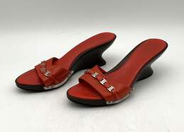 Salvatore Ferragamo Women's Orange Leather Heel Slides Size 8.5 alternative image