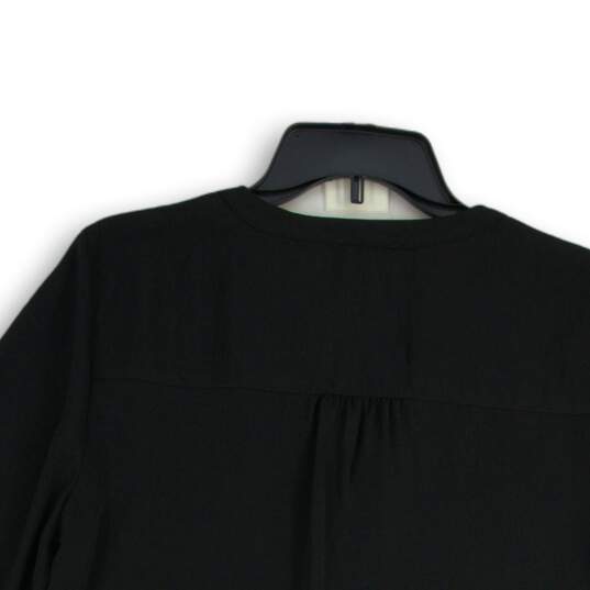 NWT Maurices Womens Black Split Neck 3/4 Sleeve Pullover Blouse Top Size Medium image number 4