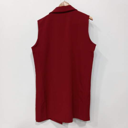 Meaneor Sleeveless Red Open Front Vest Jacket Size XL - NWT image number 2