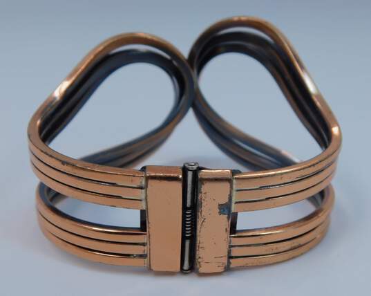 Vintage Mid Century Modern Copper & Brass Cuff Bracelets 90.9g image number 7