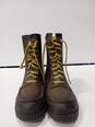 Steel Shank Men's Brown Rubber Mid Calf Lace Up Boots Size 9 image number 1