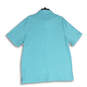 Mens Blue Spread Collar Short Sleeve Polo Shirt Size X-Large image number 2
