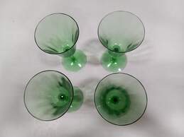 Bundle of 4 Green Crystal Water Goblets alternative image