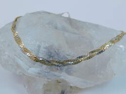 14K Yellow & White Gold Braided Chain Bracelet 2.9g alternative image