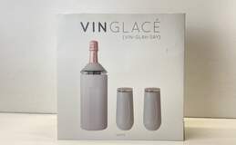 VinGlace Wine Bottle Chiller and Stainless Tumblers White