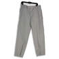 NWT Mens Gray Flat Front Performance Linen Touch Dress Pants Size 34X30 image number 1