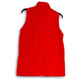 Womens Red Stretch Pockets Sleeveless Full-Zip Fleece Jacket Size Small alternative image