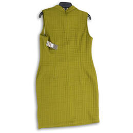 NWT Womens Green Sleeveless Mock Neck Back Zip Sheath Dress Size 12 alternative image