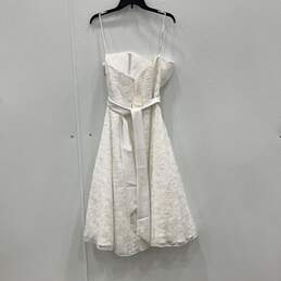 NWT David's Bridal Womens White Lace Strapless Wedding Maxi Dress Size 16 alternative image