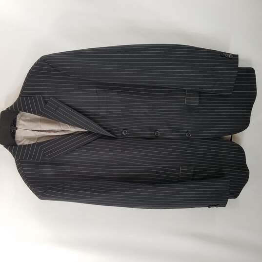Boss Hugo Boss Men Black Pinstripe Stretch Sport Coat Suit Jacket Button Up L 44 image number 1