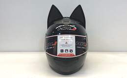 HNJ Cat Ear Motorcycle Helmet Black Plastic DOT FMVSS No218 alternative image