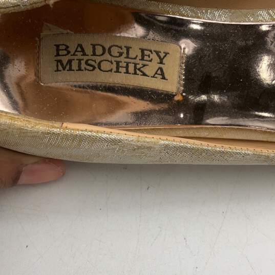 Badgley Mischka Womens Rose Gold Pointed Toe Slip-On Ballet Flat Shoes 8 w/ COA image number 5