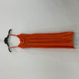 NWT Womens Orange Tie Neck Spaghetti Strap A-Line Dress Size Small alternative image