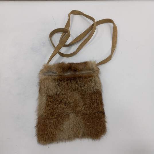 Women's Wilsons Leather Maxima Brown Rabbit Fur Purse image number 2