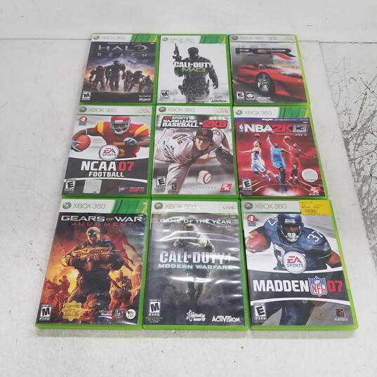 Lot of 9 Xbox 360 Video Games #3 image number 1