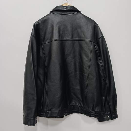 Jos A Bank Men's Black Leather Jacket Size XXL image number 2