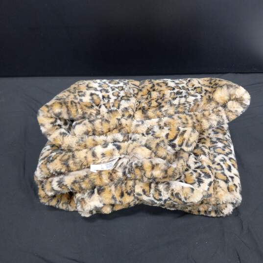 Faux Fur Brown Combo Throw Blanket image number 1
