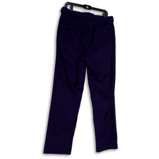 NWT Mens Blue Flat Front Pockets Straight Leg Dress Pants Size W34xL31 image number 4