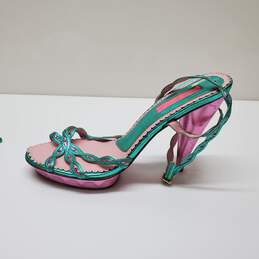 Betsey Johnson Womens Heels Metallic Pink/Green Sz 8.5 alternative image