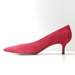 Brooks Brothers Suede Point Toe Kitten Heels Red 9 alternative image