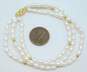 14K Yellow Gold Clasp & Beaded Multi Strand Pearl Bracelet 11.3g image number 6