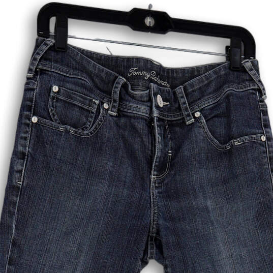 Womens Blue Denim Medium Wash Regular Fit Pockets Straight Jeans Size 6 image number 3