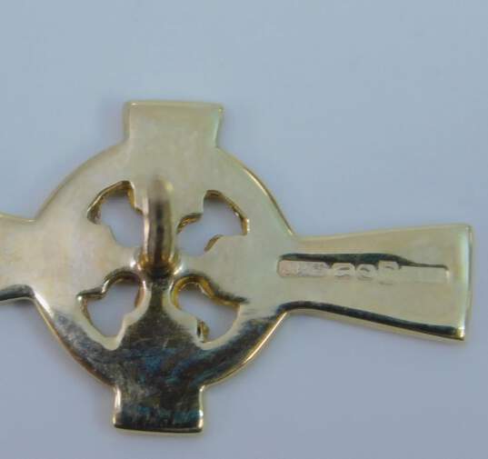 10K Yellow Gold Celtic Cross Pin Brooch 1.7g image number 4