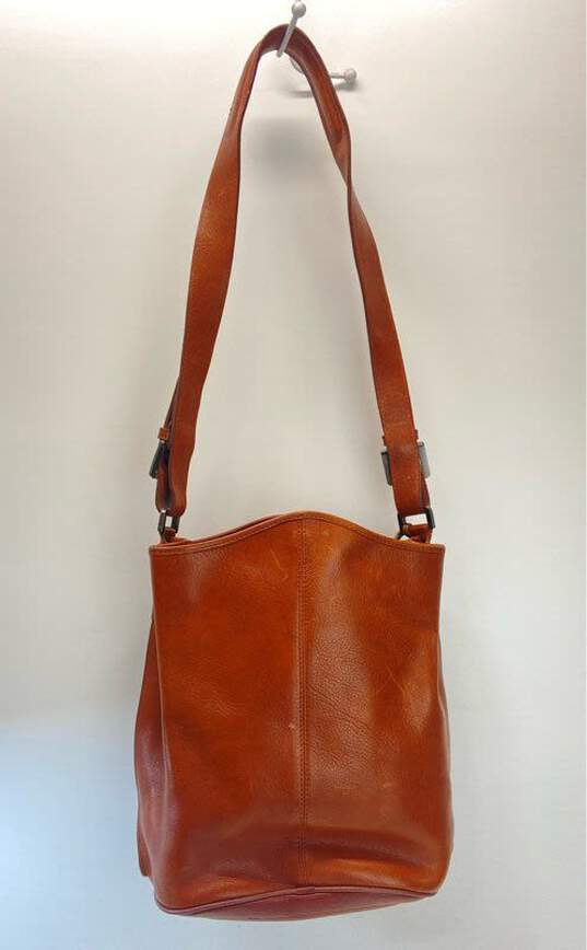 Fulfilment Back To Nature Brown Leather Bucket Tote Bag image number 4