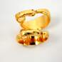 VNTG Crown Trifari Gold Tone Clip-On Hoop Earrings 5.5g image number 5
