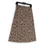 NWT Womens Brown Black Leopard Print Regular Fit Midi A-Line Skirt Size S image number 1