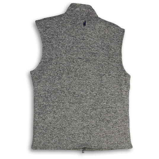 Mens Gray Heather Mock Neck Sleeveless Full-Zip Fleece Vest Size Medium image number 2