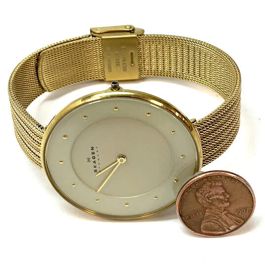 Designer Skagen Gitte SKW2243 Gold-Tone Stainless Steel Analog Wristwatch image number 2