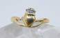 10K Yellow Gold Irish Claddagh Diamond Accent Toe Ring 1.2g image number 1