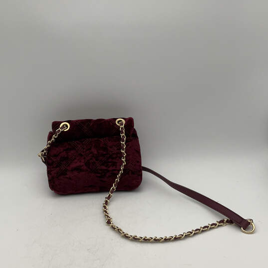 NWT Womens Purple Red Semi Chain Strap Inner Pockets Crossbody Bag Purse image number 2