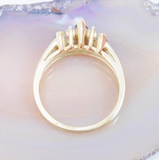 Elegant 10k Yellow Gold Iolite & Diamond Accent Ring 3.2g image number 2