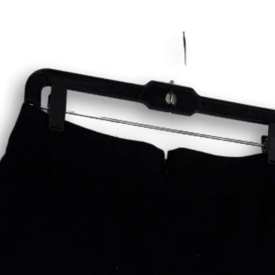 Womens Black Flat Front Back Zip Stretch Short A-Line Skirt Size 4 image number 4