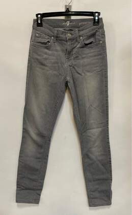 7 For All Mankind Gray Denim Stretch Medium Wash Mid Rise Skinny Jeans Size 26
