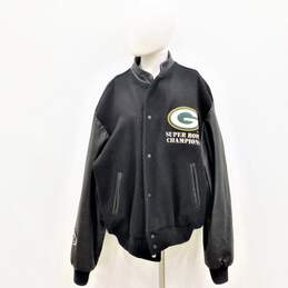 Green Bay Packers Suede with Leather Sleeves Jacket SUPER BOWL 31 size XL