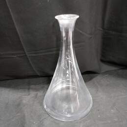 Clear Wide Bottom Art Glass Decanter